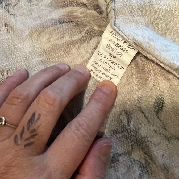 🌺 LUNGO L’ARNO - Linen Floral Jacket - Size S - Picture 3 of 10